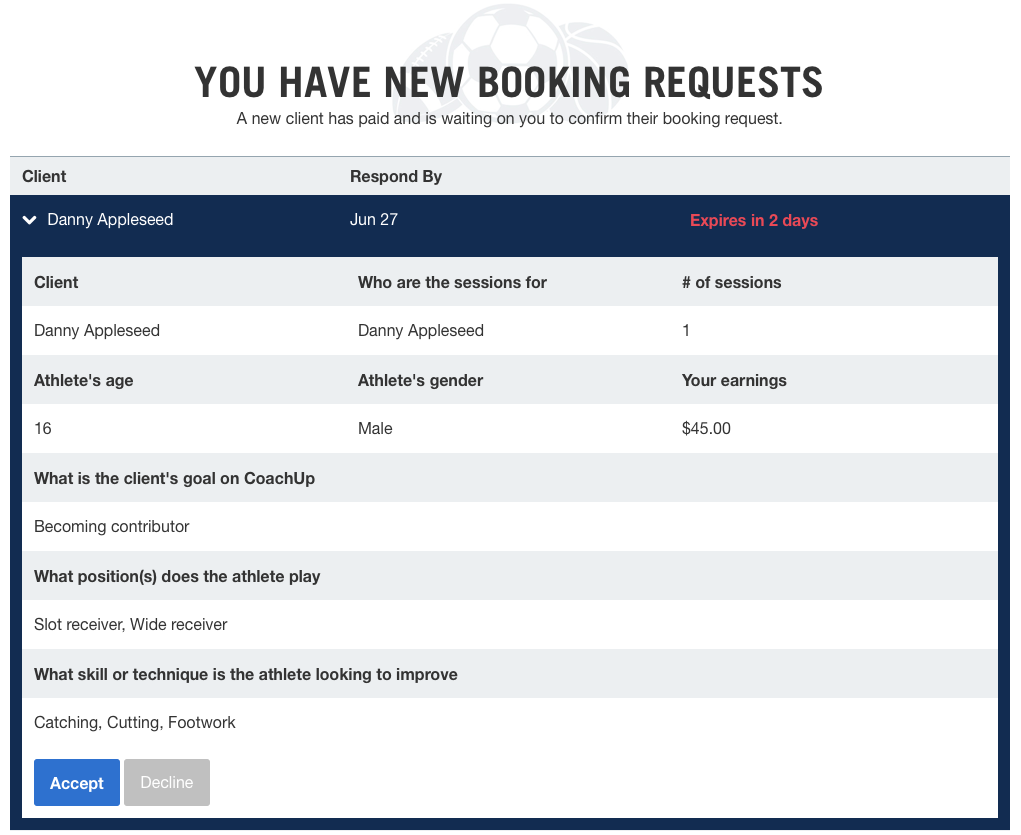 Booking Requests